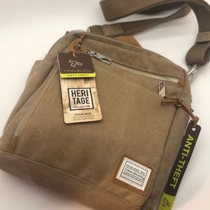 NWT Unisex Tour Bag Tan Light Weight Anti-Theft